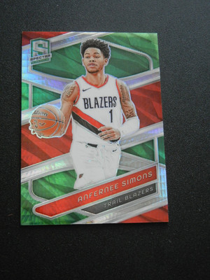 2023-24 Spectra International Green /75 Anfernee Simons #19 Portland Blazers