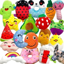 18 Pack Dog Squeaky Toys Cute Stuffed Pet Plush Puppy Chew for Small Medium P...