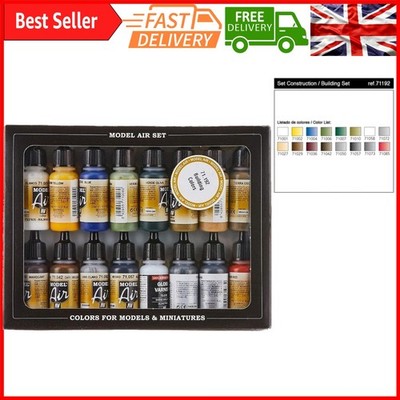 Profi 16 Farben Airbrush Acrylfarben Set | Vallejo Model Air, Waterpr...