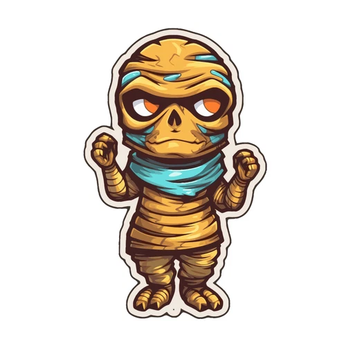 Mummy Chibi Horror Scary Self Adhesive Vinyl Sticker