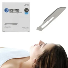 BodyMed Dermaplaning Blades #10 in Stainless Steel, 100 PCS - Sterile