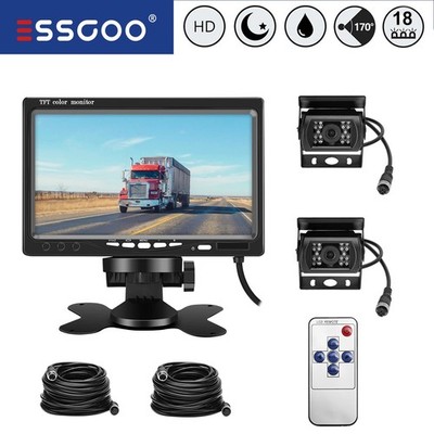 2 x Rückfahrkamera LKW + Monitor Rückfahrsystem Drahtlos 12V 24V
