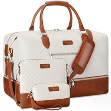 Weekender Bag for Women, Travel Duffel Bag Carry On Overnight Bag with Shoe C...