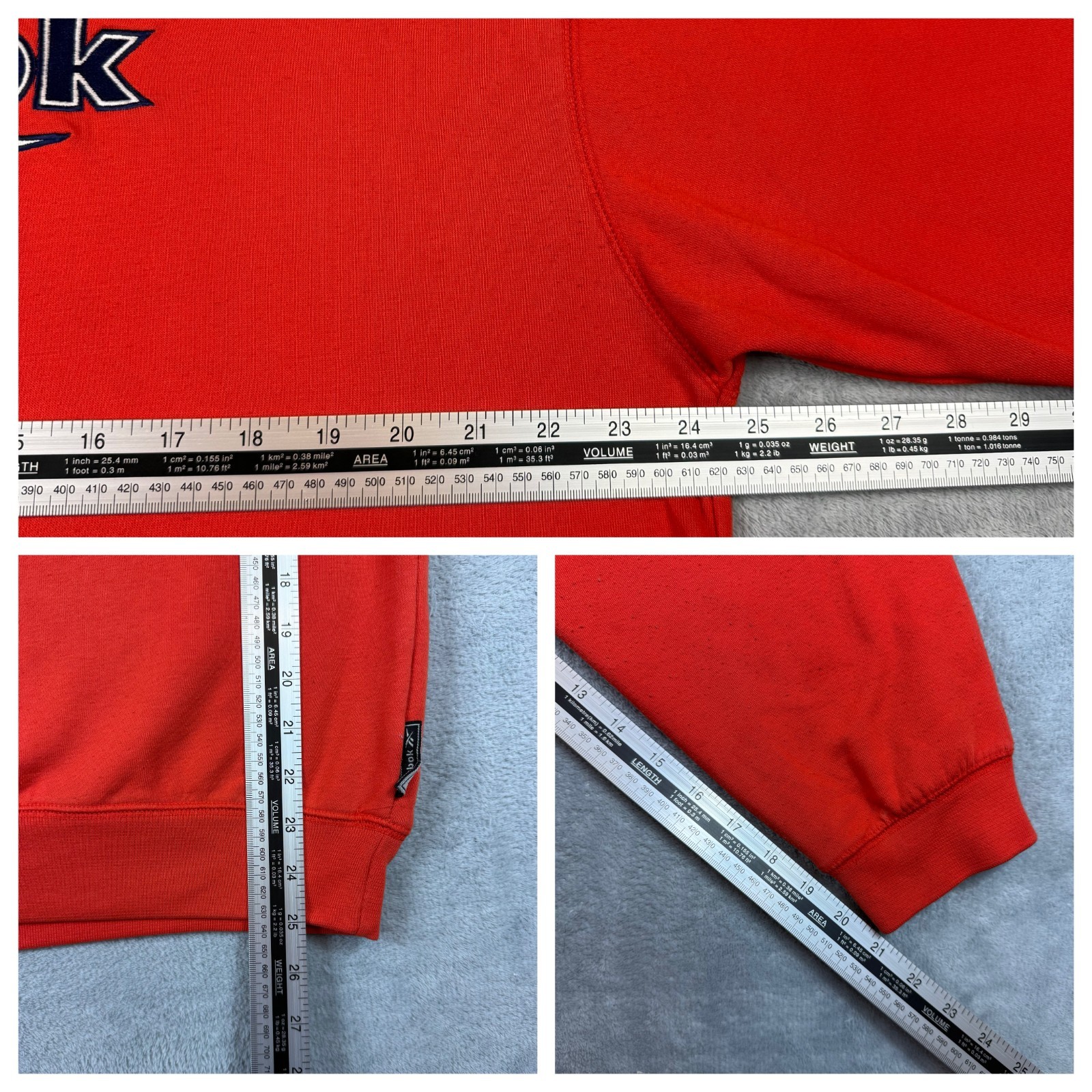 Vintage Reebok Essentials 1990's Red Spellout Oversized Large Sweatshirt image 6