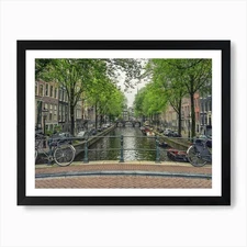 Amsterdam Canal Art Print Framed Wall Art Poster Canvas Print Picture