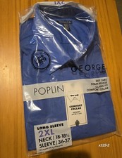 2XL New Mens Blue Dress Shirt Long Sleeve