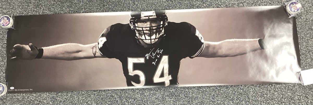 Brian Urlacher Signed Poster 20x72 Original Bear Hug 2006 HOF