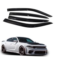 Window Visors Shade Sun Rain Guards Cover Wind Vent Deflector Acrylic Black