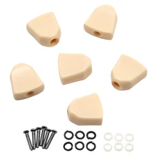 6Pcs Retro Trapezoid Plastic Guitar Tuning Peg Tuners Machine Heads Button Cream