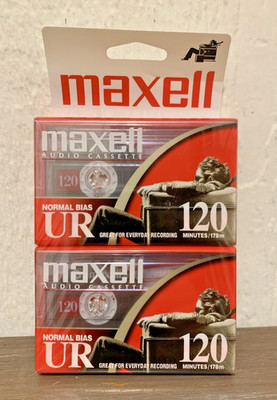NEW Maxell Cassette Tape - Normal Bias UR120 - 2 Tapes - NOS