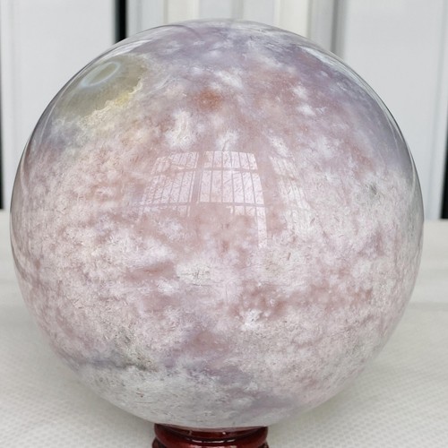Natural Cherry Blossom Agate Sphere Quartz Crystal Ball Healing 2160G - Picture 3 of 12