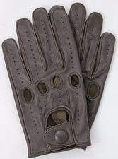 Riparo Genuine Leather Full-finger Driving Gloves - Brown