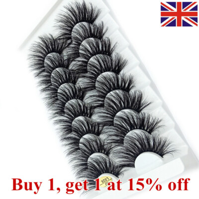 Thick Wispies Fluffy Eye Lash Extension 4D Mink 25MM Lashes Falsche Wimpern UK.