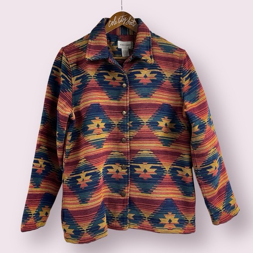Southwest Vintage Blazer Jacket 8 Alfred Dunner Western Woven Textured