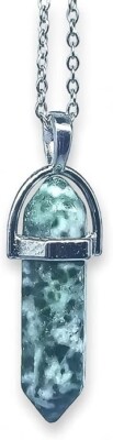 QINGHAI JADE MINERAL STONES TIP HEXAGONAL PENDANT