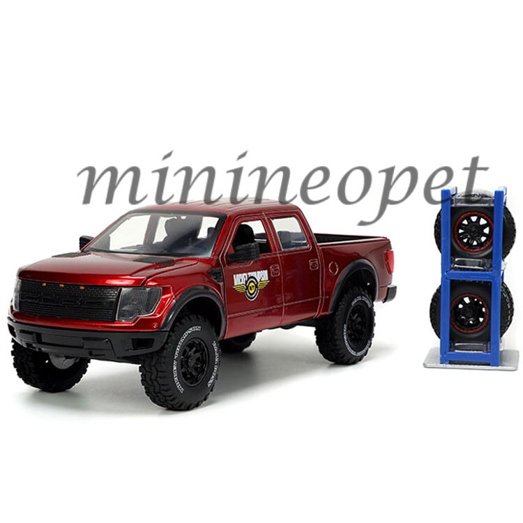 JADA 33854 JUST TRUCKS 2011 FORD F-150 SVT RAPTOR 1/24 with EXTRA WHEELS RED