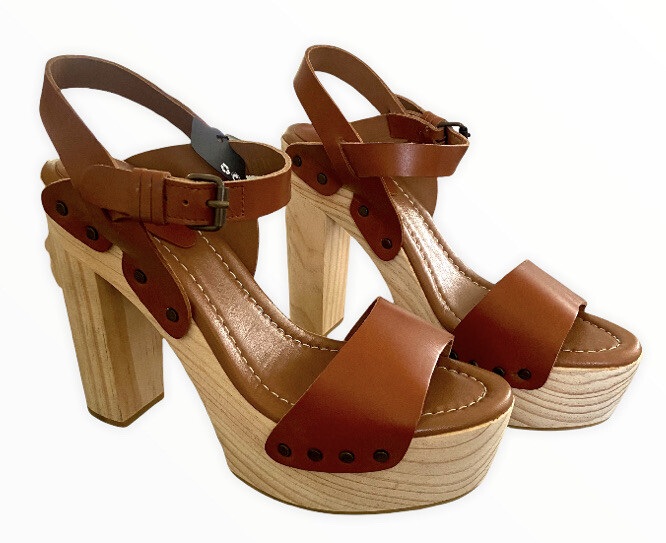 Womens Sandal Shoes 💖 MNG Mango Tan Size Uk Eu39 Brand New