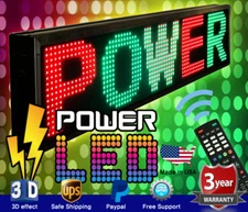 THREE COLOR LED SIGN 19" x 52" RGY PROGRAMMABLE SCROLLING MESSAGE BOARD USA