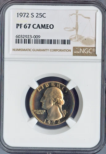 1972 S Washington Quarter NGC PF67 Cameo Quality✔️