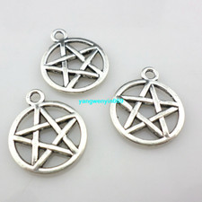 24pcs Tibetan Silver Jewelry Making Pentagram Star Charm Pendants 16.5 20mm
