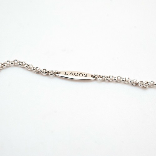 Nuevo Lagos de Ley Plata Perla Keshi Perla 6 Enlace Con Estaciones 34" Collar - Imagen 7 de 7