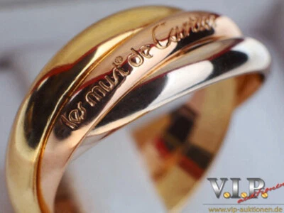 CARTIER TRINITY BAGUE MEDIUM RING GOLDRING 18K TRICOLOR GOLD ANELLO SORTIJA (50) - Bild 1 von 4