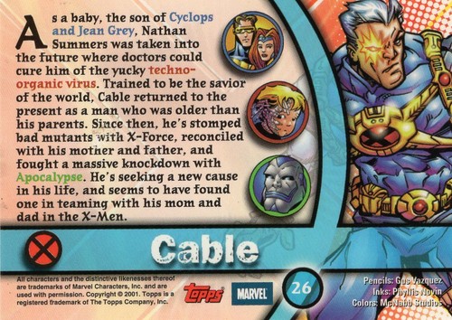 Topps 2001 Marvel Legends Cards, Regular and Foil, Single Cards, You Pick! - Picture 61 of 123