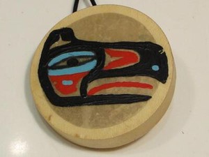 Unique Southwestern Indian Drum Mini Necklace 1996 E. C. O.
