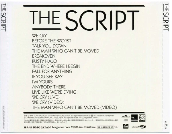 The Script The Script S/T JAPAN CD + 2 Bonus Tracks + OBI AS NEW BVCP-25151 - Image 3 of 4