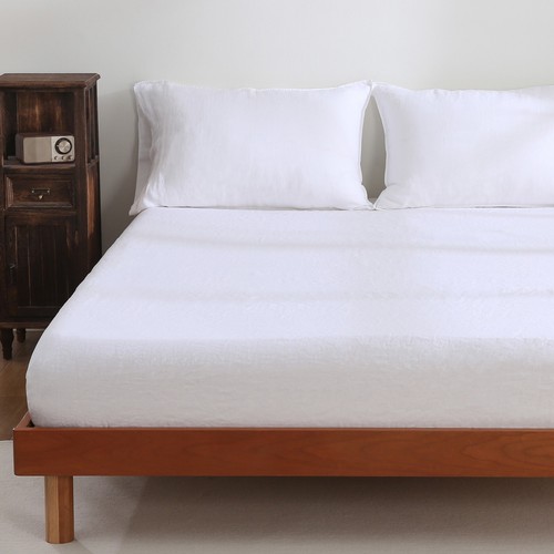 100% Linen Sheet Set 4pc 1 Flat Sheet 1 Fitted Sheet 2 Pillowcases Soft Bedding - Picture 12 of 22
