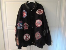 RARE Jeff Hamilton Mens MLB BASEBALL Patch Wool Leather Jacket Lim. Edition 6XL 