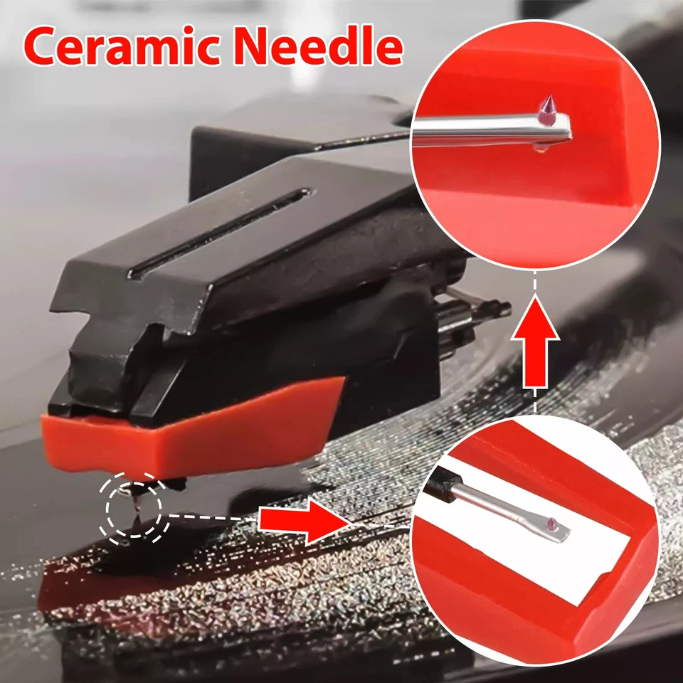 4 piezas agujas giratorias diamante agujas de repuesto para tocadiscos de vinilo Foto 3 de 4