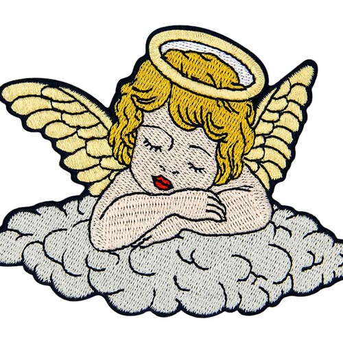 Quality Embroidered Iron Sew On Patches clothes jeans applique Sleeping Angel - Picture 2 of 4