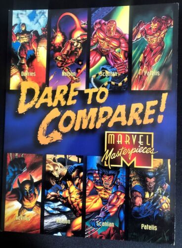 1995 MARVEL MASTERPIECES 151 CARD BASE SET WITH 4 CARD UNCUT & SALES FOLDER - Picture 7 of 14