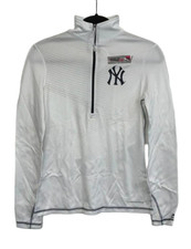 Majestic Women S New York Yankees Athletic Half-zip Jacket, White, Small