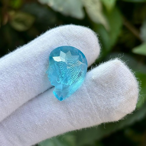 16,8 Karat natürlicher Schweizer Blautopas Königin Gesicht begehrt Birnenschliff lose Edelstein - Bild 4 von 4