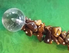 TIGER EYE WAND With Silver and Quartz Point, Chakra Wand, TIGER EYE Crystal Wand