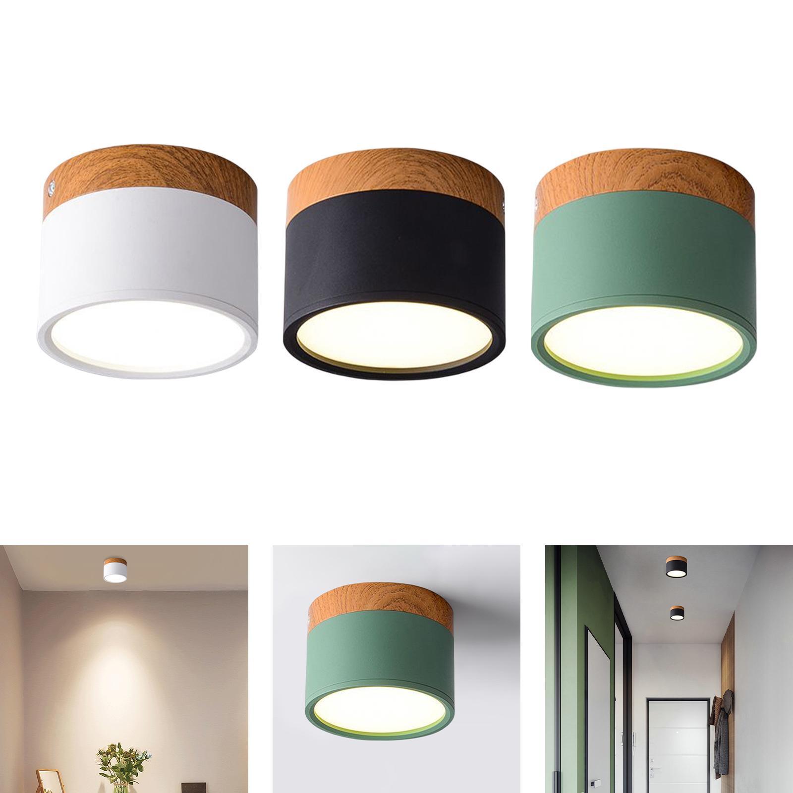 Modern LED Down Light Surface Mounted Cylinder Wood 12W LED Ceiling