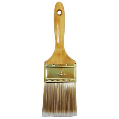 MBS 3'' Flat Paint Brush with 100% Polyester Bristles and Wood Handle