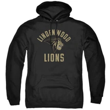 Lindenwood University Adult Pullover Hoodie Lions Logo, Black, S-3XL