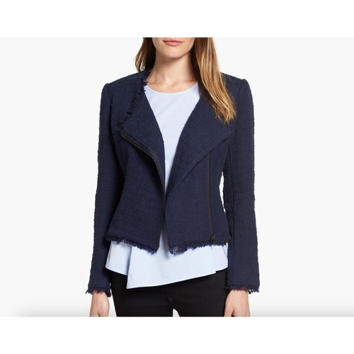 NWOT New Nordstrom Halogen Asymmetrical Zip Tweed Jacket Motorcycle Jacket - Picture 18 of 24