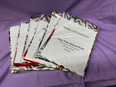 REGIS Quantity SIX haircutting cape kids animal print 29x36 w/snaps