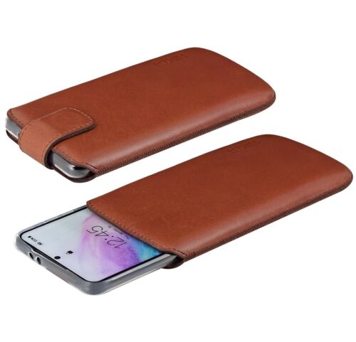 Suncase Hülle Leder Tasche Mocca Braun + Silikon case für Samsung Galaxy S24+ 5G - Bild 1 von 7