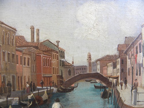 Emilio PAPINI (Firenze 1870-1950) Rio con gondole a Venezia OLIO cm 31x41 - Foto 3 di 19