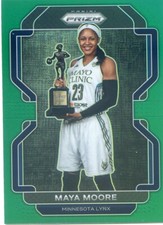 2022 Panini Prizm WNBA MAYA MOORE #64 GREEN PRIZM TROPHY CARD LYNX