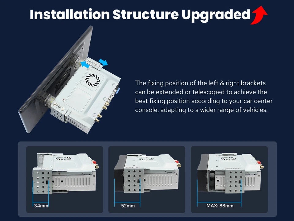 USA JOYING 12.3" 1920*720P Single Din Android Universal Car Radio Headunit 8Core Foto 4 de 4