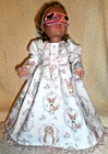 18" doll clothes -Baby forest animals flannel nightgown, slippers, sleep mask