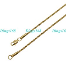 Genuine 18K Gold Filled Hypo-Allergenic Italian Rope Chain Necklace 16"-32" inch