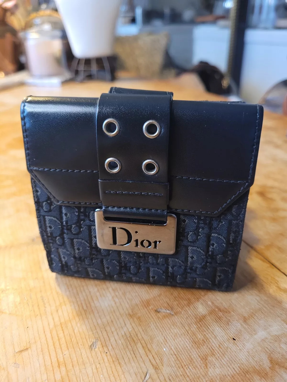 Portefeuille compact motif Christian Dior Diorissimo