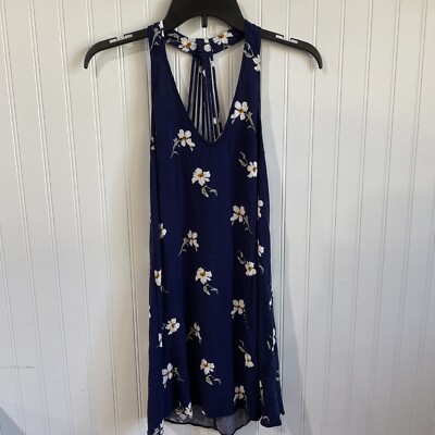 american eagle halter neck dress Outfitters Womens XS Floral Mini V Summer Y2K homecoming dress fitted